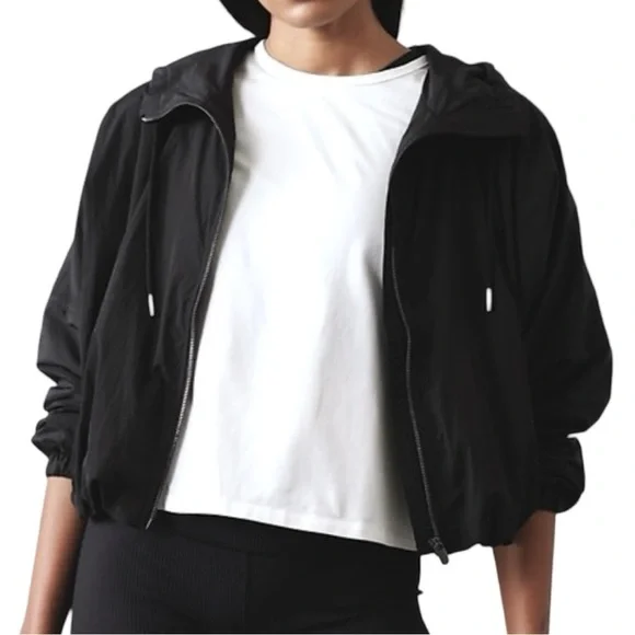 Athleta  Black full zip Hooded Day Drift Jacket womens XL - Picture 2 of 8